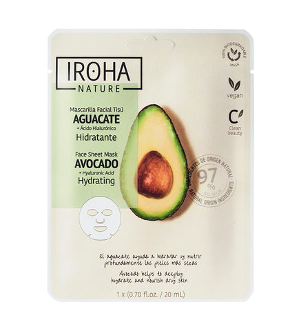 Natural Extracts. Masque hydratant avocat + acide hyaluronique - {IROHA NATURE}.